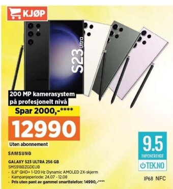 POWER SAMSUNG GALAXY S23 ULTRA 256 GB SMS9188ZGDEUB tilbud