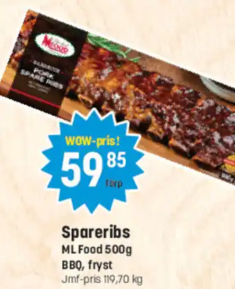 Spareribs ML Food 500g BBQ, fryst