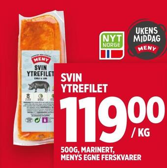 Meny Svin ytrefilet tilbud