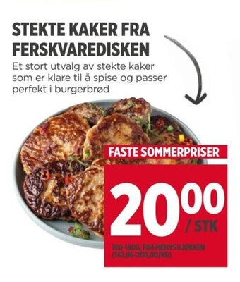 Meny STEKTE KAKER FRA FERSKVAREDISKEN tilbud