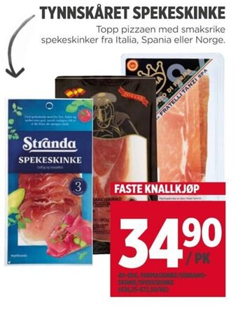 Meny TYNNSKÅRET SPEKESKINKE tilbud