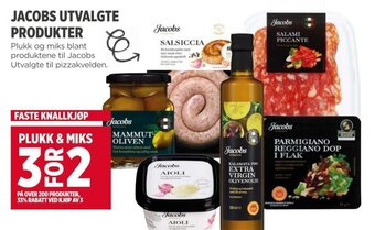 Meny JACOBS UTVALGTE PRODUKTER tilbud