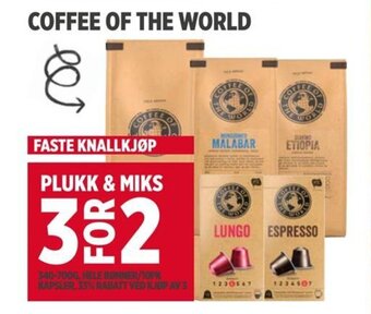 Meny COFFEE OF THE WORLD tilbud