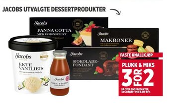 Meny JACOBS UTVALGTE DESSERTPRODUKTER tilbud