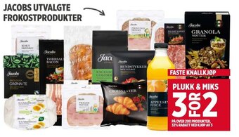 Meny JACOBS UTVALGTE FROKOSTPRODUKTER tilbud