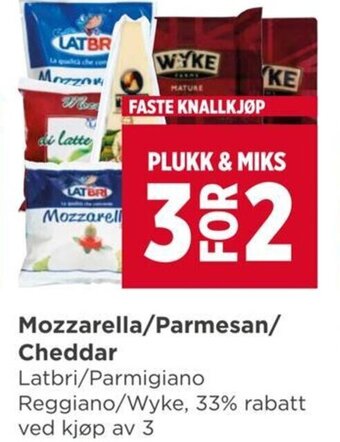 Meny Mozzarella/Parmesan/ Cheddar tilbud