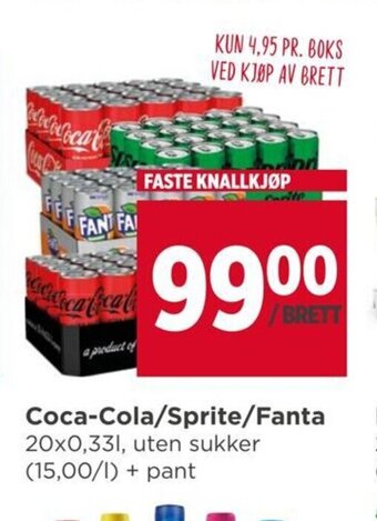 Meny Coca-Cola/Sprite/Fanta tilbud