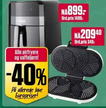 Europris Alle airfryere og vaffeljern! tilbud