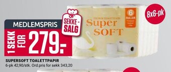 Europris SUPERSOFT TOALETTPAPIR tilbud