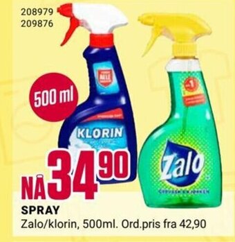 Europris SPRAY Zalo/klorin, 500ml tilbud