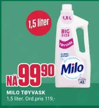 Europris MILO TØYVASK 1,5 liter. tilbud
