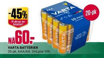 Europris Varta batterier tilbud
