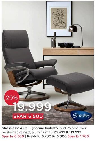 Møbelringen Stressless® aura signature hvilestol tilbud
