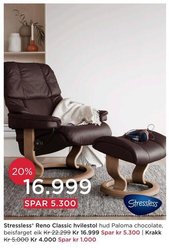 Møbelringen Stressless® reno classic hvilestol tilbud