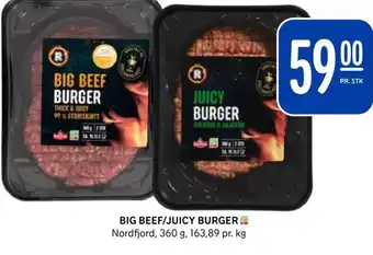 Rema 1000 BIG BEEF/JUICY BURGER Nordfjord tilbud