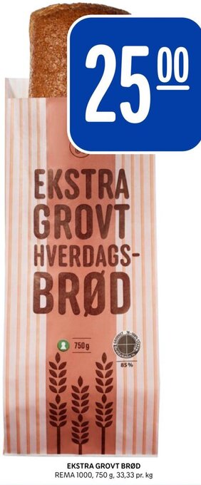 Rema 1000 EKSTRA GROVT BRØD REMA 1000 tilbud