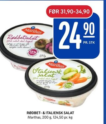 Rema 1000 RØDBET- & ITALIENSK SALAT Marthas tilbud