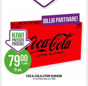 Kiwi Coca-cola uten sukker tilbud
