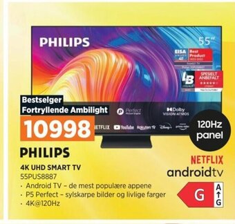 POWER PHILIPS 4K UHD SMART TV 55PUS8887 tilbud