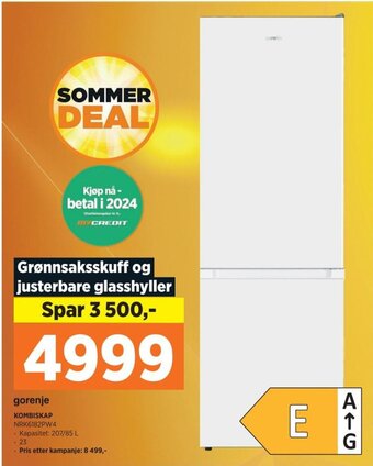 POWER Gorenje KOMBISKAP tilbud