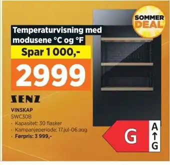 POWER SENZ VINSKAP SWC30B tilbud