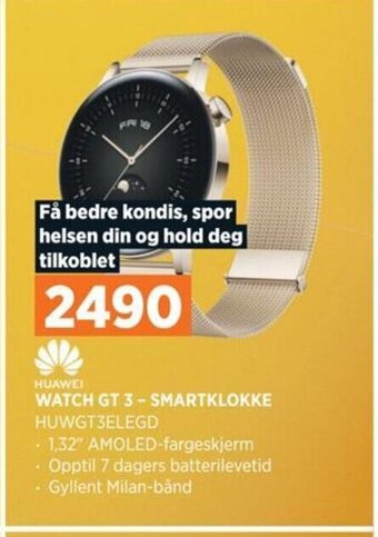 POWER HUAWEI WATCH GT 3-SMARTKLOKKE HUWGT3ELEGD tilbud