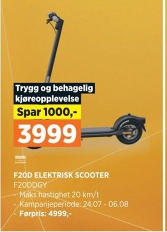 POWER F20D ELEKTRISK SCOOTER F20DDGY tilbud