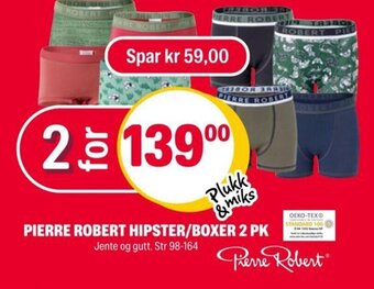 Coop Extra PIERRE ROBERT HIPSTER/BOXER 2 PK tilbud