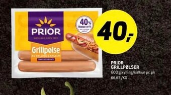 Bunnpris PRIOR GRILLPØLSER tilbud