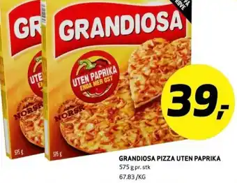 Bunnpris GRANDIOSA PIZZA UTEN PAPRIKA 575 g pr. stk tilbud