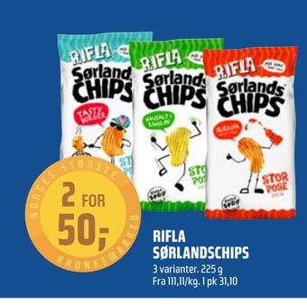 Coop Obs Rifla sørlandschips tilbud