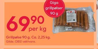 Gigaboks Grillpølse 90 g tilbud