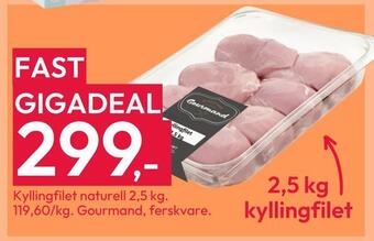 Gigaboks Kyllingfilet naturell 2,5 kg tilbud