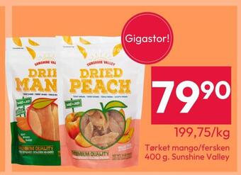 Gigaboks Tørket mango/fersken tilbud