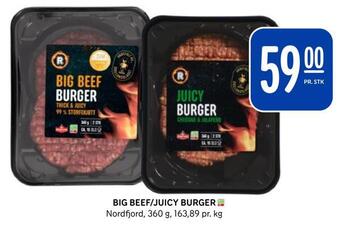 Rema 1000 Big beef/juicy burger tilbud