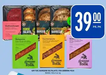 Gryter, burgere og falafel fra grønne folk