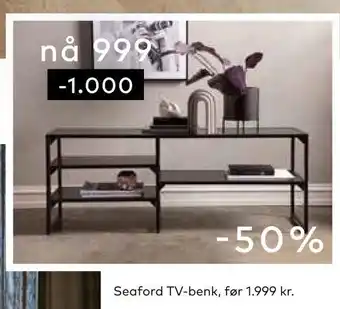 Skeidar Seaford tv-benk tilbud