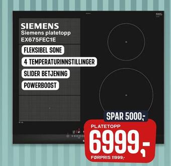 Skousen Siemens platetopp tilbud