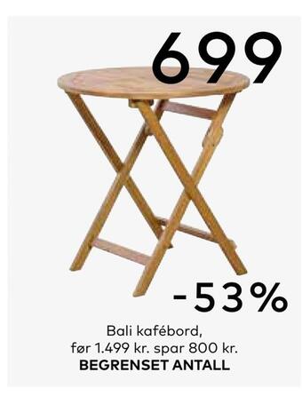 Skeidar Bali kafébord tilbud
