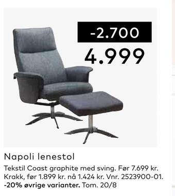 Skeidar Napoli lenestol tilbud