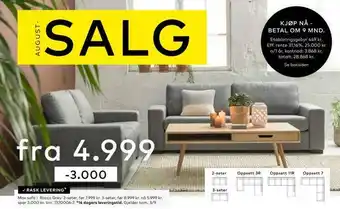 Skeidar Max sofa i rocco grey tilbud