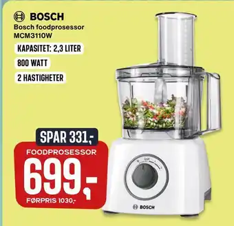 Skousen Bosch foodprosessor mcm3110w tilbud