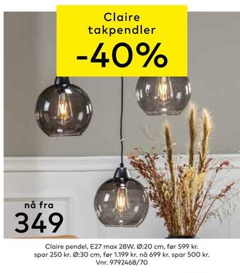 Skeidar Claire pendel tilbud