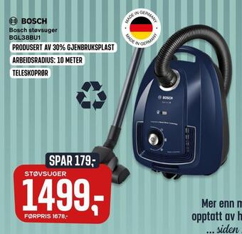 Skousen Bosch støvsuger bgl38bu1 tilbud