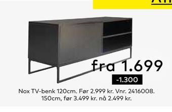 Skeidar Nox tv-benk 120cm tilbud
