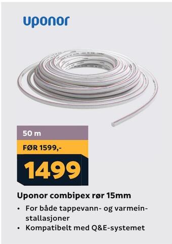 Megaflis Uponor combipex rør 15mm tilbud