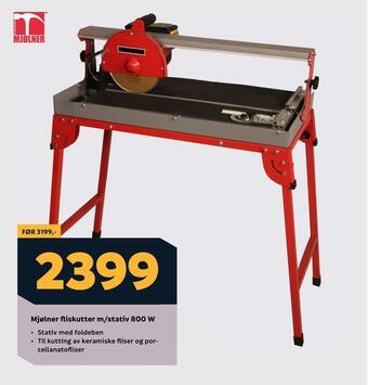 Megaflis Mjølner fliskutter m/stativ 800 w tilbud