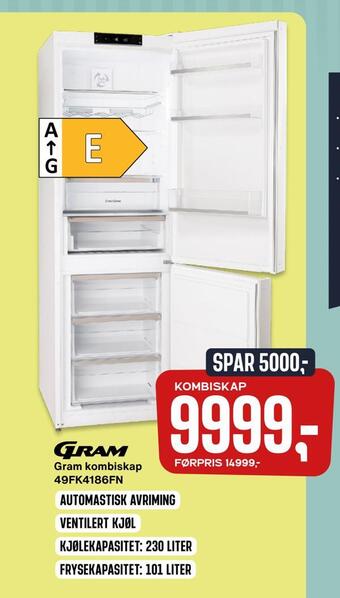 Skousen Gram kombiskap 49fk4186fn tilbud