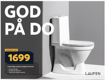 Megaflis Laufen rigo toalett m/skjult s-lås hvit tilbud