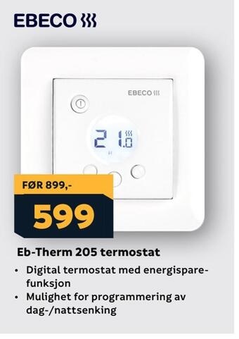 Megaflis Eb-therm 205 termostat tilbud